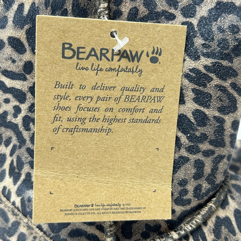 Bearpaw Elle Exotic 2776Y Girls 4 M Boots Brown Black Leopard Wool Lined Winter - Picture 7 of 11